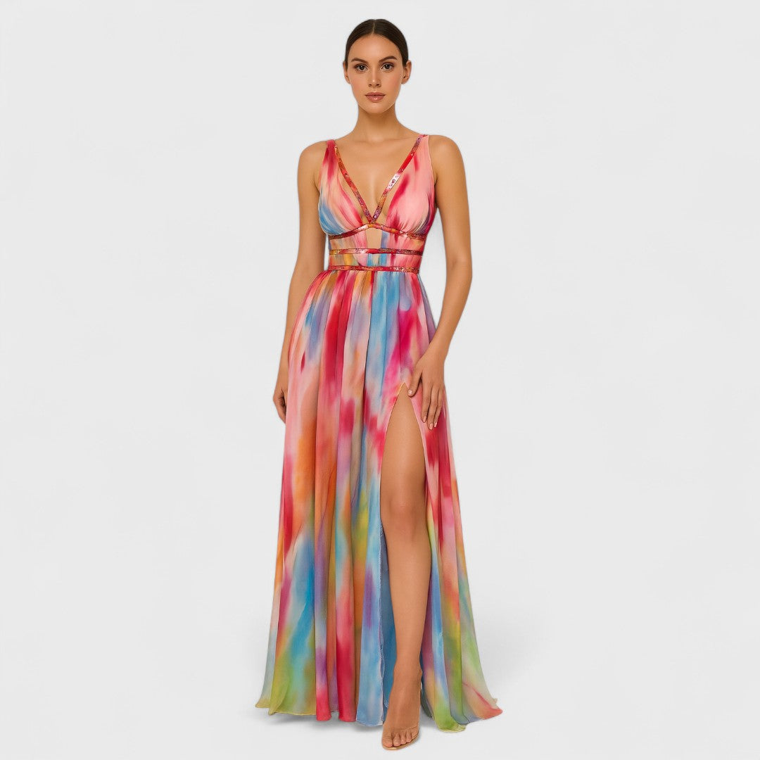 Freya™ | Abito lungo dipinto 