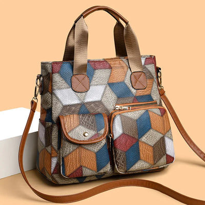 Zavelli™ | Borsa a mano in pelle mosaico