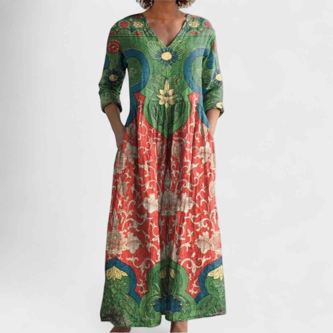 Celestino™ | Maxi abito con stampa floreale vintage 
