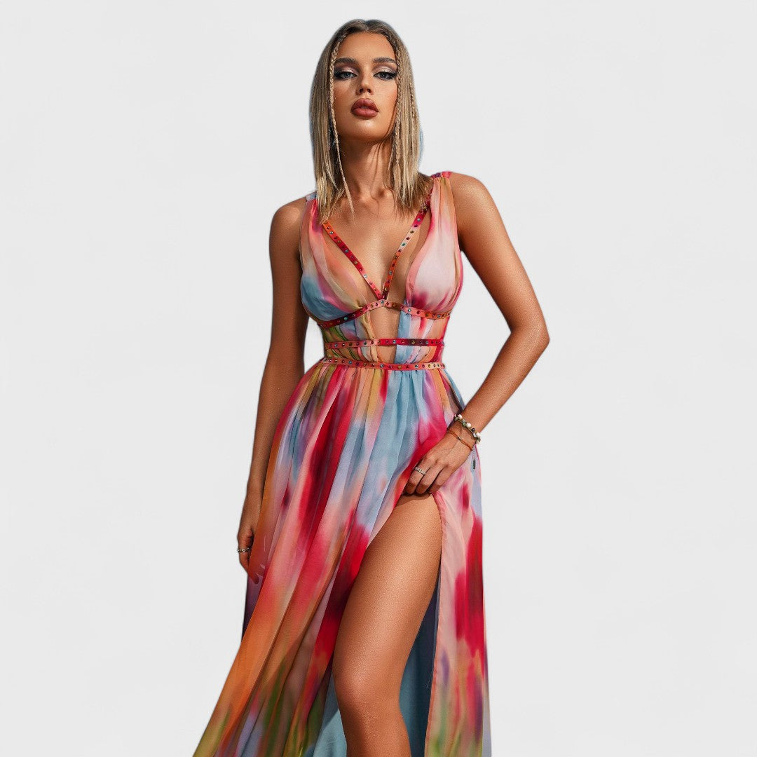 Freya™ | Abito lungo dipinto 